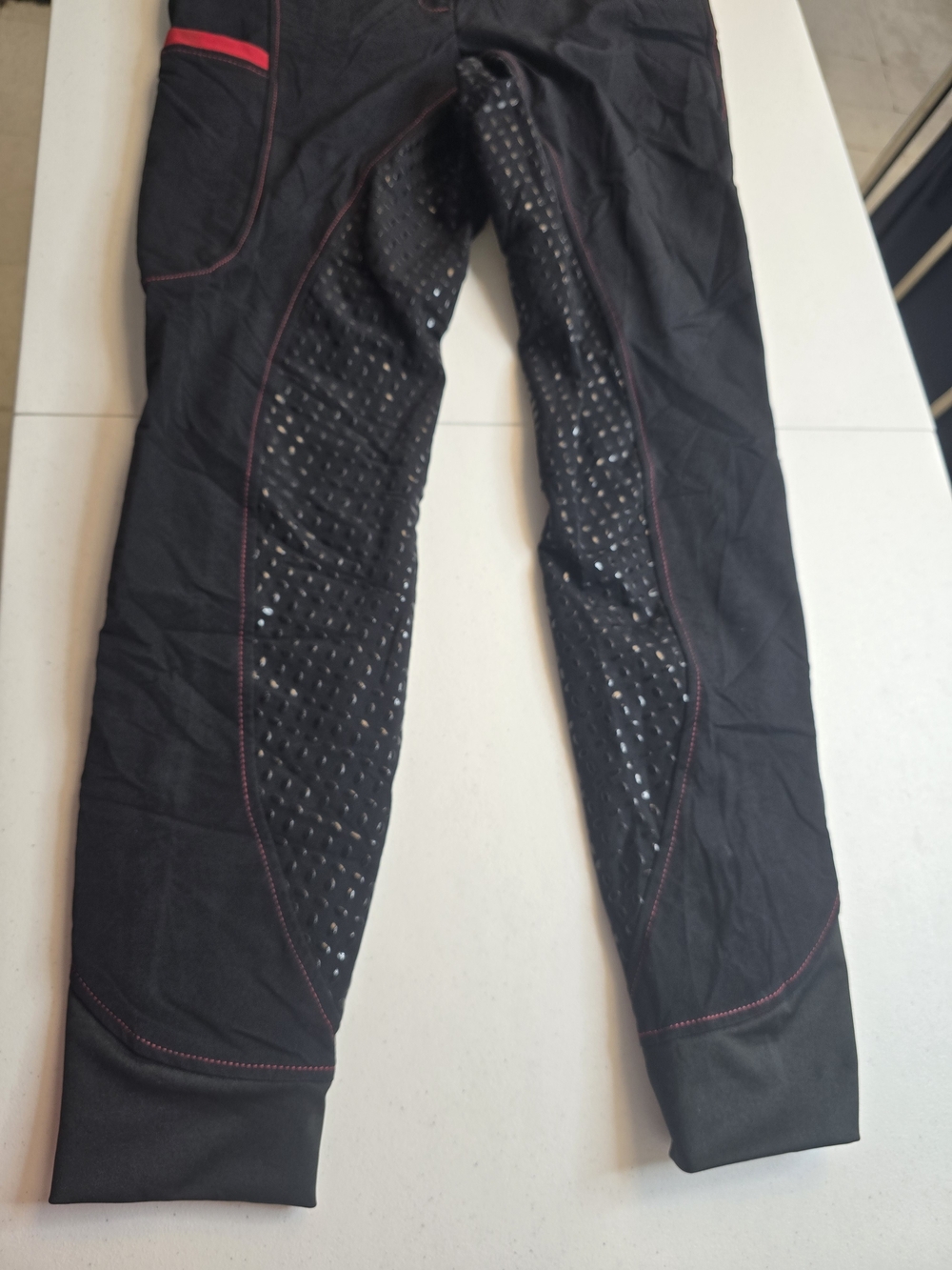 Black Women's Riding Jeans with Pink Stitching